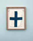 "X" Nautical Flag in Glass-Free Shadow Box Frame