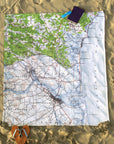 Amesbury - Newburyport MA Vintage Map Blanket