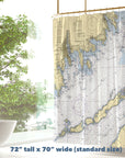 Buzzards Bay Vintage Nautical Chart Shower Curtain