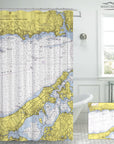 Guilford, from Branford to CT River Nautical Chart Shower Curtain