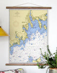 Padanaram Harbor, MA Buzzards Bay Vintage Nautical Chart Scroll
