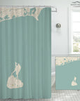 Coastal RI & Block Island, Sea Glass Map Shower Curtain