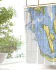 Estero Bay to Lemon Bay (Sanibel Area Chart) Shower Curtain