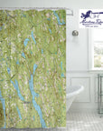 Bridgton, ME Vintage Topo Map Shower Curtain
