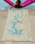 Lake Wylie NC Modern Wave Quick Dry Towel