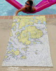 Acadia National Park, ME- MDI Nautical Chart Quick Dry Towel