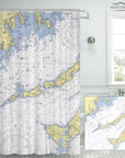 Cuttyhunk MA - Elizabeth Islands to Buzzards Bay Vintage Chart Shower Curtain