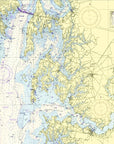 Oxford - Easton, MD, Chesapeake Bay Vintage Nautical Chart - MUTED Shower Curtain