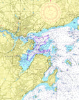 Marblehead / Beverly Farms MA Nautical Chart Shower Curtain