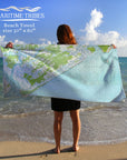 Edisto Island Topo Quick Dry Towel - Maritime Tribes USATowel