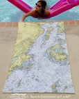 Penobscot Bay Nautical Chart Quick Dry Towel - Maritime Tribes USATowel