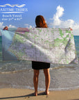 Point Clear, AL Topo Map Quick Dry Towel - Maritime Tribes USATowel