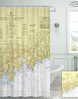 Stamford / Norwalk Nautical Chart Shower Curtain - Maritime Tribes USAShower Curtain