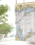 Thames River Nautical Chart Shower Curtain