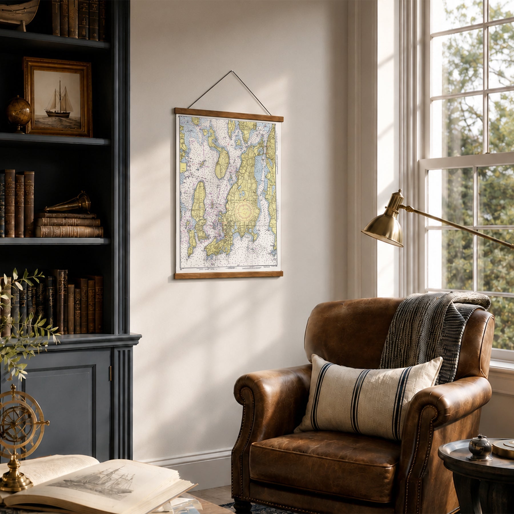 Fabric Map Wall Scroll - Maritime Tribes USA