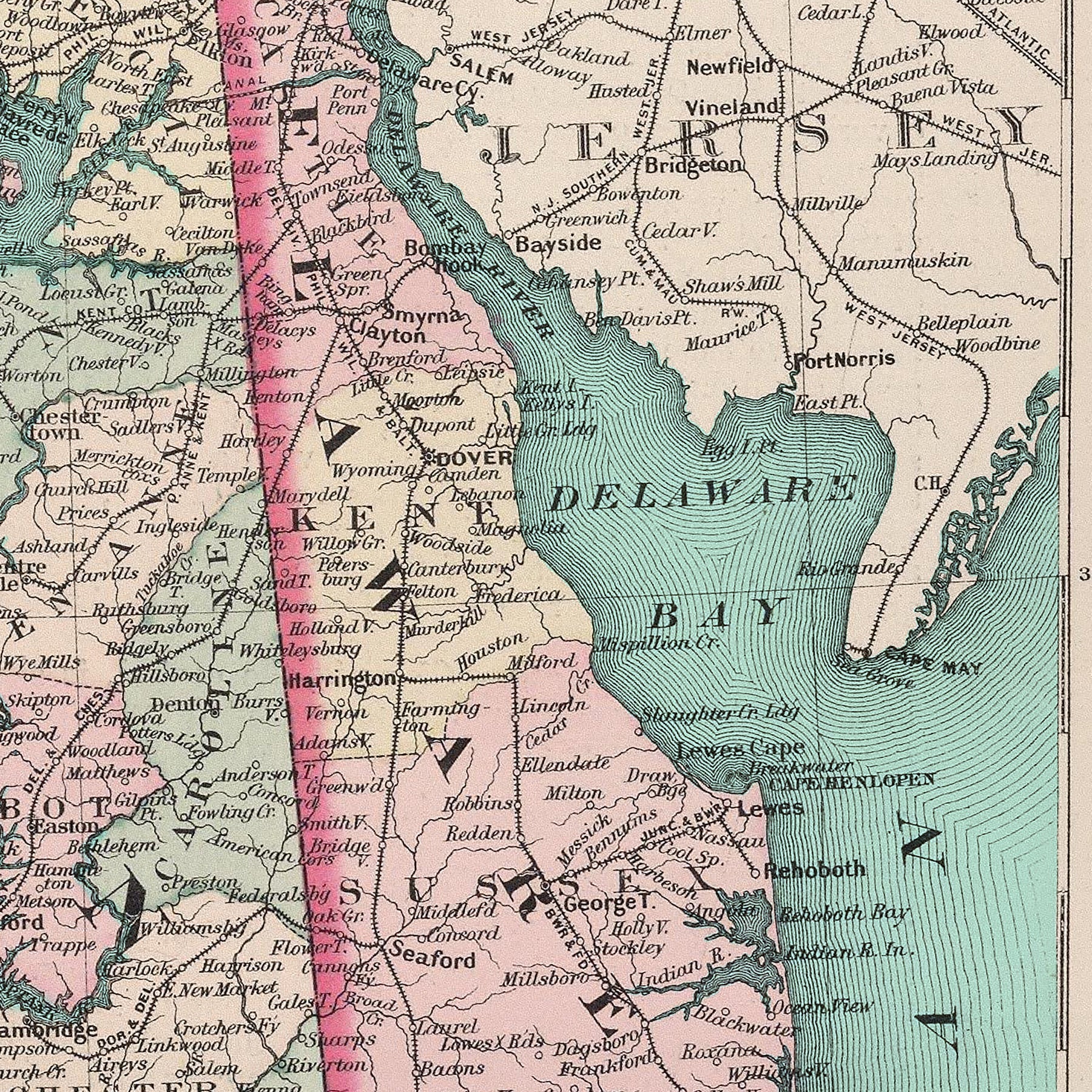Delaware Antique Map