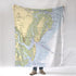 Jekyll & St Simons Island, GA.Nautical Chart Blanket