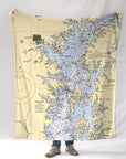 Severna Park MD, Chesapeake Bay nautical chart Blanket