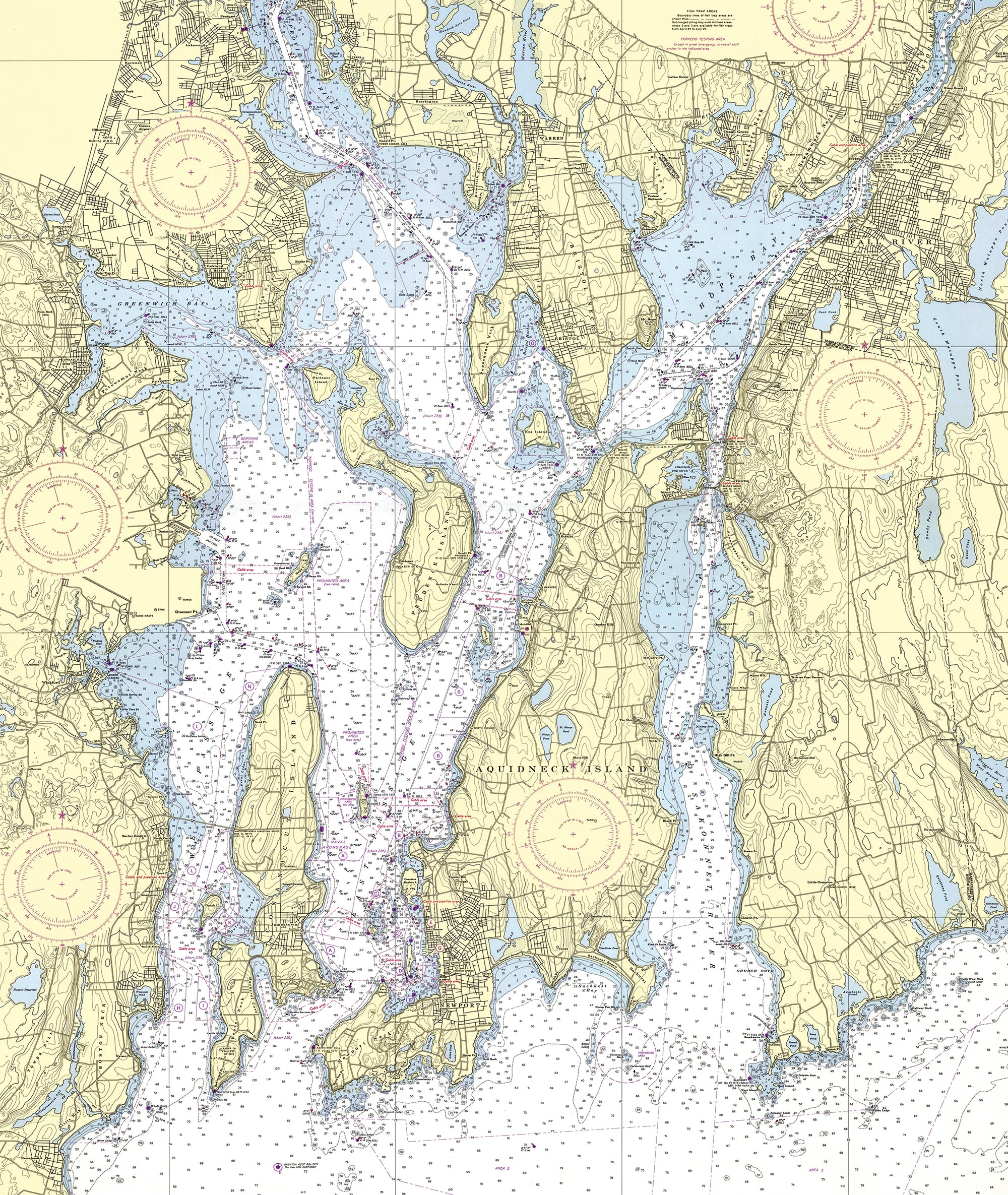 Newport, Aquidneck Island, RI Chart Blanket