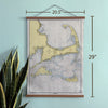 Cape Cod & The Islands (Nantuket & Martha's VIneyard) Vintage Nautical Chart Fabric Scroll