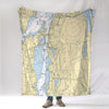 Tiverton, RI Nautical Chart Blanket