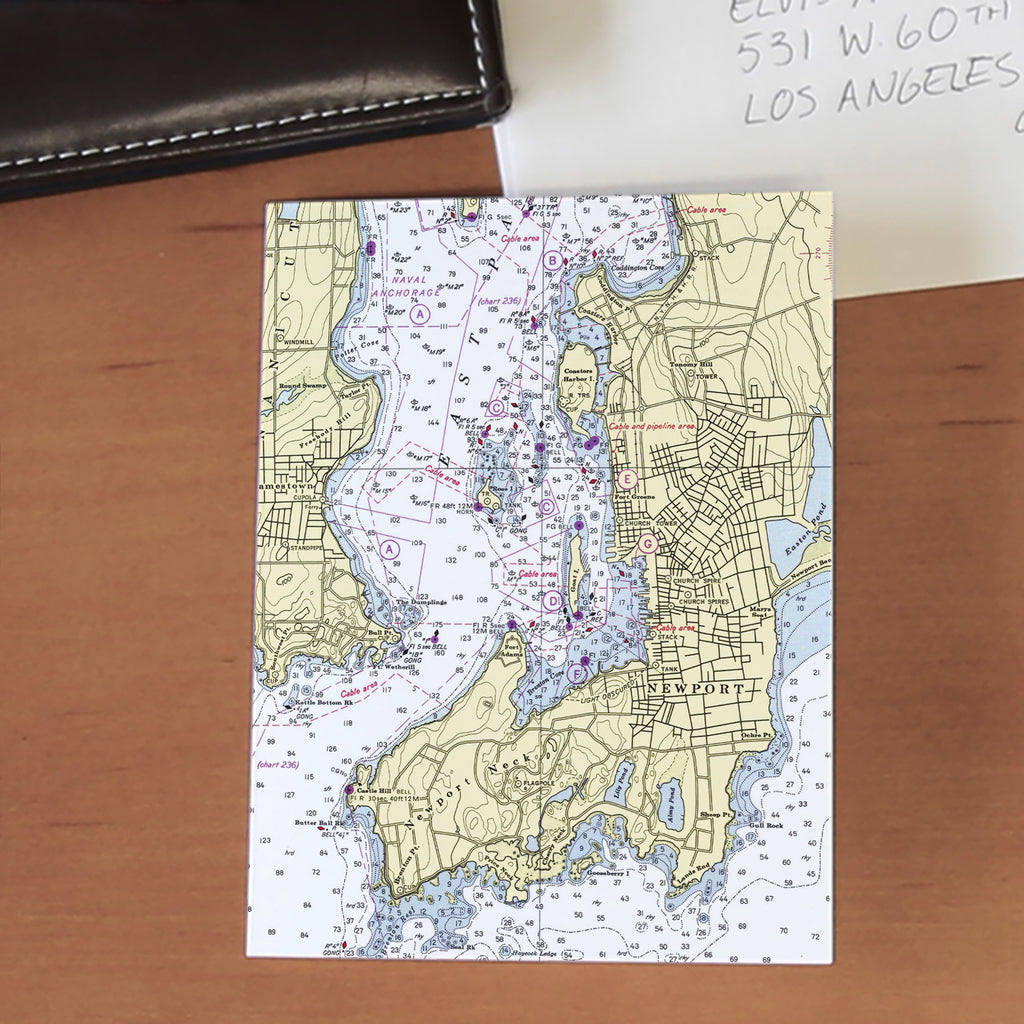 Newport, RI Chart Notecard, Pack of 24 Notecards