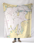 Northern Lake Michigan Nautical Chart Blanket