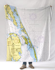 Corolla to Rodanthe (The Outerbanks), Vintage Chart Blanket