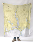 Westport MA Nautical Chart Blanket