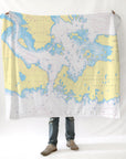 Drummond Island, MI. Nautical Chart Blanket