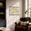 Martha's VIneyard, MA Nautical Chart Fabric Scroll