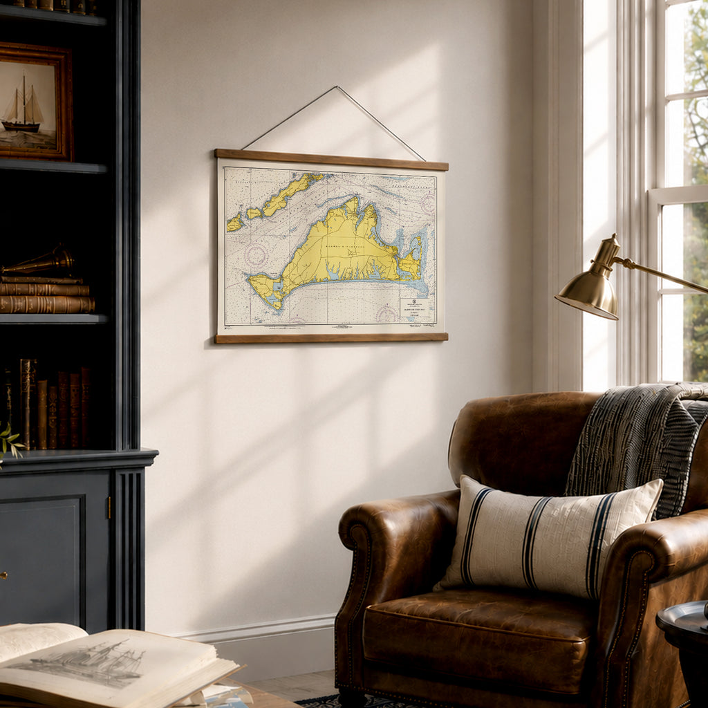 Martha's VIneyard, MA Nautical Chart Fabric Scroll