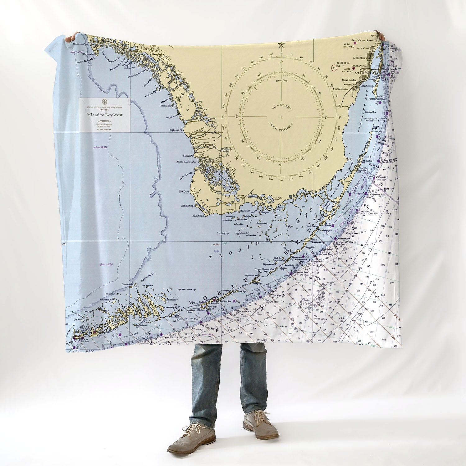 The Florida Keys Nautical Chart Blanket