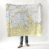 Hingham Harbor, Hull, MA.Vintage Nautical Chart Blanket