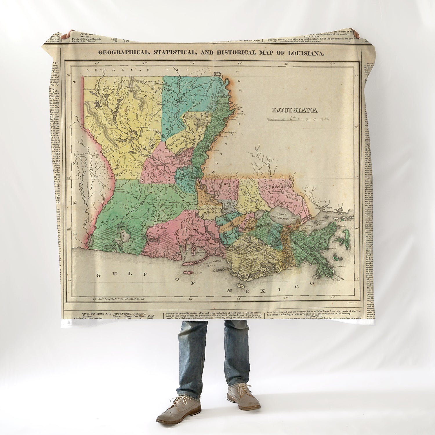 Vintage State of Louisiana Blanket