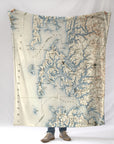 Easton, St. Michaels, MD Chesapeake Bay Vintage Topo Map Blanket