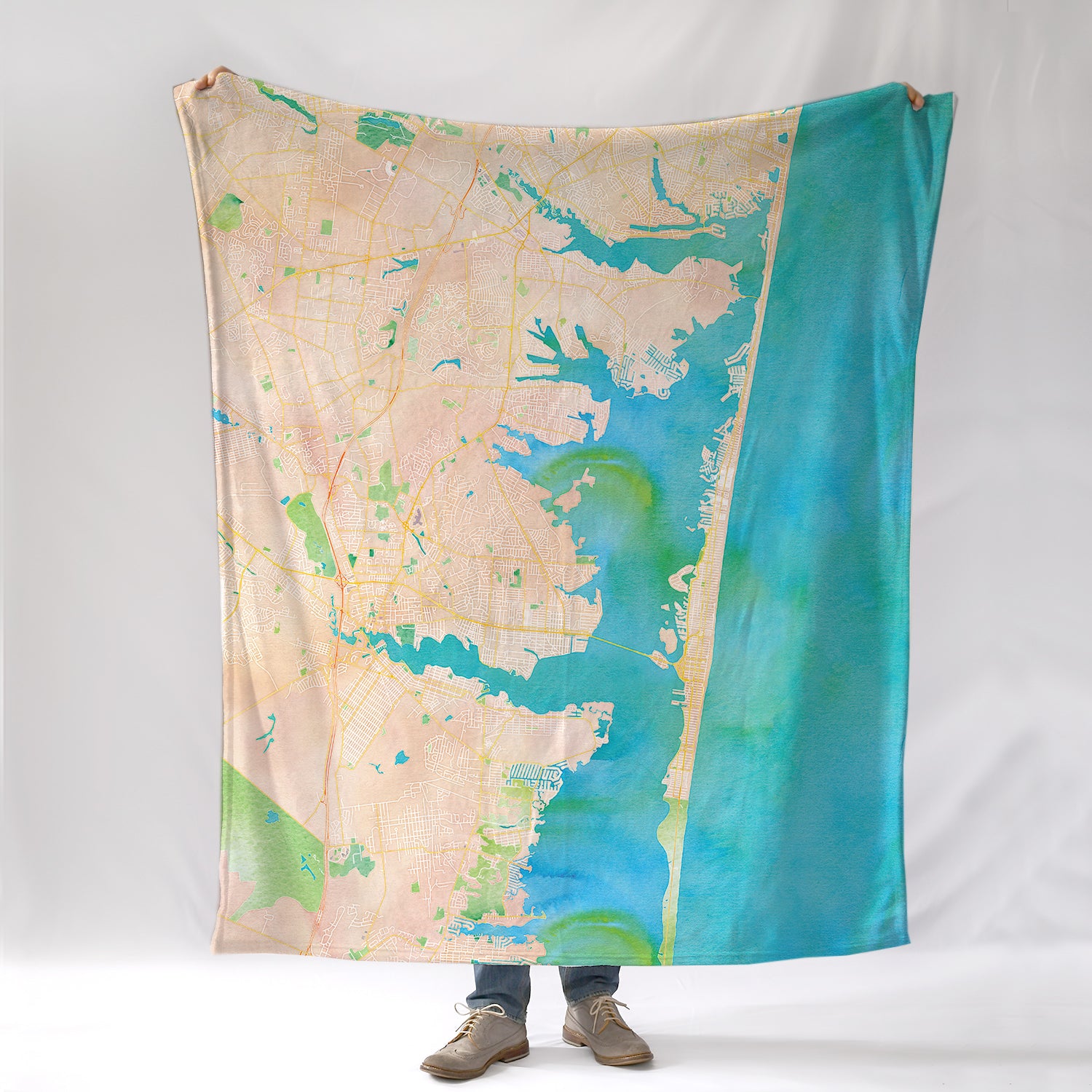 Lavallette, NJ Watercolor Map Blanket