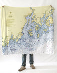 Penobscot Bay, Belfast, ME.. Nautical Chart Blanket