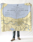 Lake Pontchartrain, New Orleans LA Nautical Chart Blanket