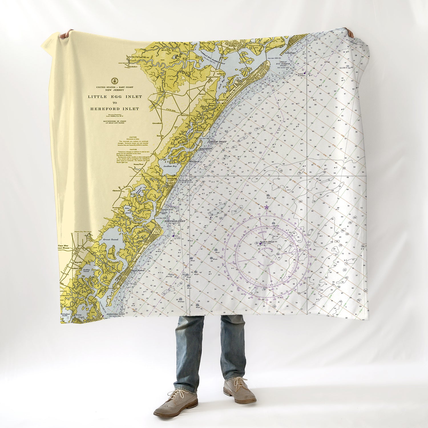 Avalon to Stone Harbor, NJ.Nautical Chat Blanket