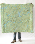 Inlet, NY Adirondack Park Lakes Topo Map Blanket