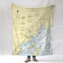 Yarmouth, Casco Bay, ME.Vintage Nautical Chart Blanket