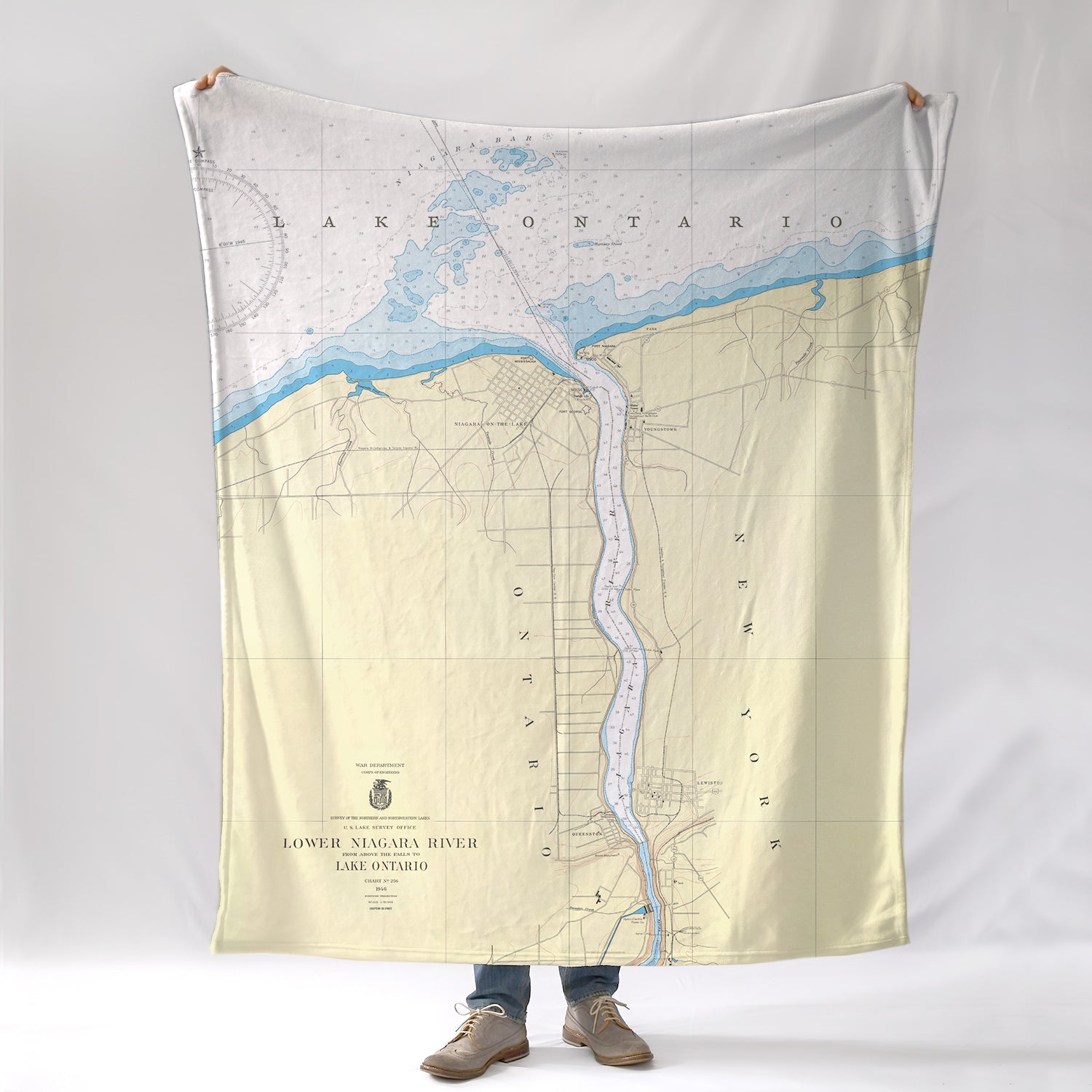 Youngstown, NY Vintage Nautical Chart Blanket