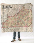 Kentucky Vintage Map Blanket