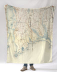 Little Compton, RI Antique Map Blanket