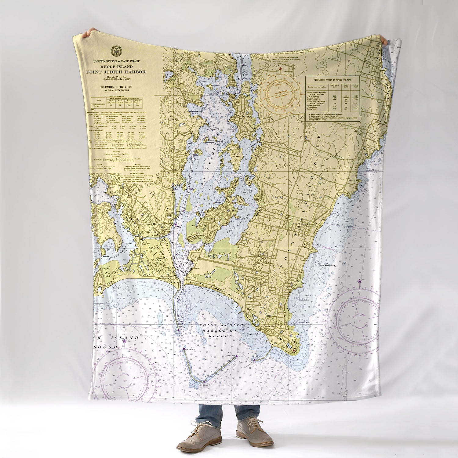 Point Judith Harbor, RI - Nautical Chart Blanket