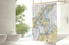 Southold, North Fork, NY Nautical Chart Shower Curtain
