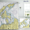 Southold, North Fork, NY Nautical Chart Shower Curtain