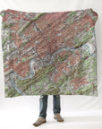 Knoxville, TN Topo Map Blanket