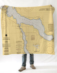 Lake Charlevoix, MI - Nautical Chart Blanket